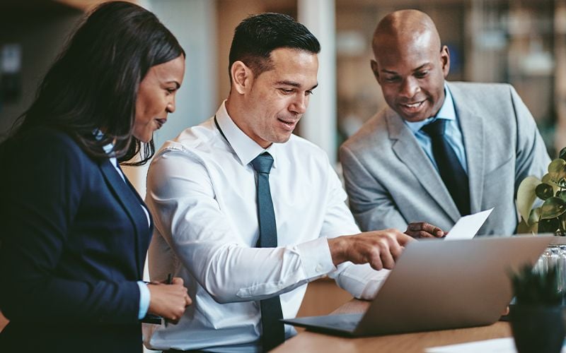 A Team Reviewing New Software Together